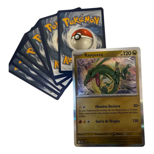 Carta Pokemon Rayquaza Brilhante 153/217 Original Pokemon Portugues