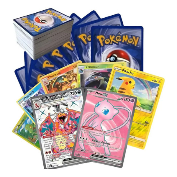Kit 500 Cartas Pokemon C/10 Brilhantes 2 Ultra Rara Original Pokémon Português