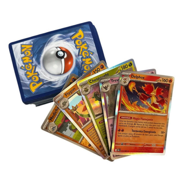 Kit 80 Cartas Pokemon 5 Brilhantes Original Pokémon