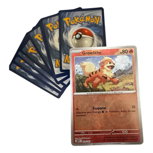 Carta Pokemon Growlithe Brilhante 058/165 Original Pokemon Portugues