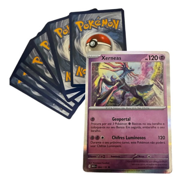 Carta Pokemon Xerneas Brilhante 064/132 Original Pokemon Portugues